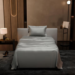 Single Bedsheet With 1 Pillow Cover - 60 X 90 Inches, Mist Grey | Premium Bedding Set, Home Decor, Wedding Gift For Couples, Housewarming, Anniversary