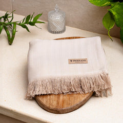 Debaans 100% Bamboo Large Bath Towel 350 Gsm | Buttery Soft, Ultra-Absorbent Lightweight Anti-Microbial, Hypoallergenic Quick Dry Towel (Beige)