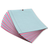Wide Ruled 5x 8 - Inch 50-Sheet Lined Writing Note Pad, For Everyday Use (Blue, Pink) Pack Of 12