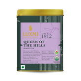 Luxmi Estates Queen Of The Hills Black Tea 100gm Tin, 3.5 Ounce - 50 Cups | Certified Organic Black Tea - 100% Biodegradable & Plastic Free | No Additives, High Caffeine Black Tea