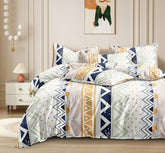 Printed King Size Double Bedsheet With 2 Large Pillow Cover - Size 72 X 78 X 10 Inches, Multicolor | Cotton Elastic Fitted All Around Bedsheet - Breathable & Wrinkle Free