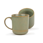 Large Ceramic Coffee Mug Set Of 2 - Pistachio Green, 400ml Each | Ceramic Mug With Glossy Finish - Mug For Coffee | Ceramic Coffee Mug - Porcelain Coffee Cup | Microwave Safe