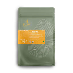 Luxmi Estates Turmeric Timeout Spice Herbal Tea - 250gm, 8.8 Ounce | USDA Certified Organic Herbal Tea - Caffeine Free Herbal Tea | Made With Turmeric, Ginger, Cardamom, Black Pepper