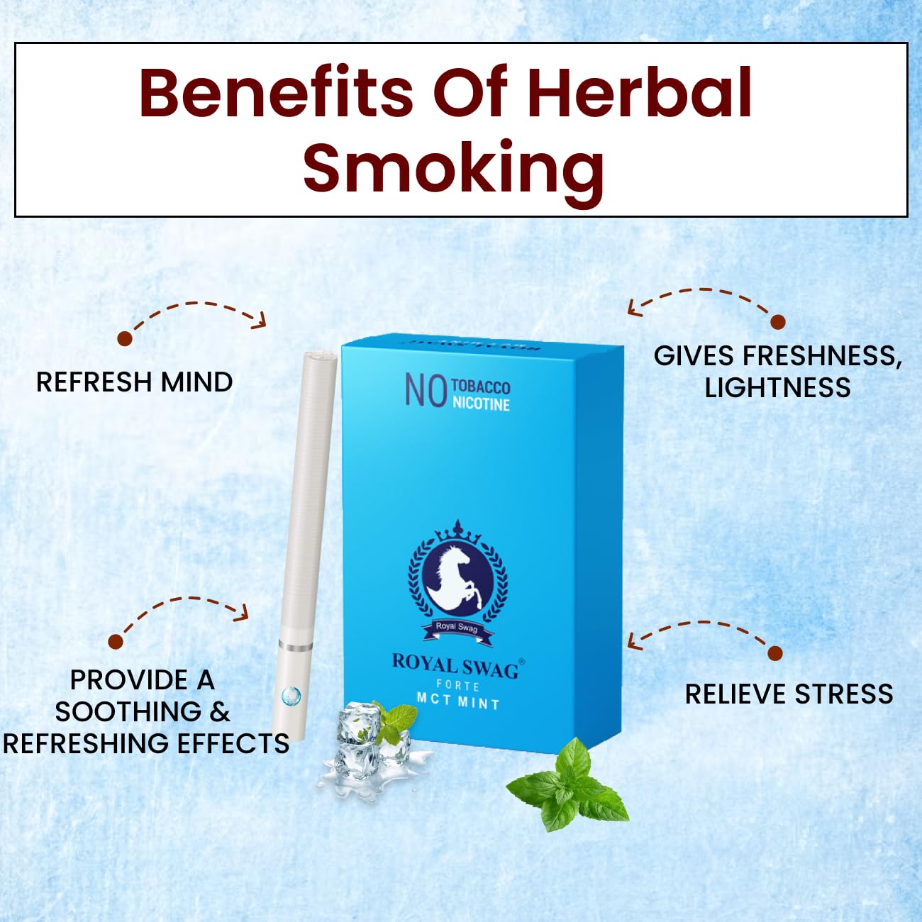 Royal Swag Ayurvedic Herbal Cigarettes 100% Tobacco Free And Nicotine Free Mint Flavour Smoke King Size (20 Stick) With Swosh Lip Cream For Smoker'S Dark Lips For Lightening & Brightening 15 Gram Royal Swag Ayurvedic Herbal Cigarettes 100% Tobacco Free And Nicotine Free Mint Flavour Smoke King Size (20 Stick) With Swosh Lip Cream For Smoker'S Dark Lips For Lightening & Brightening 15 Gram