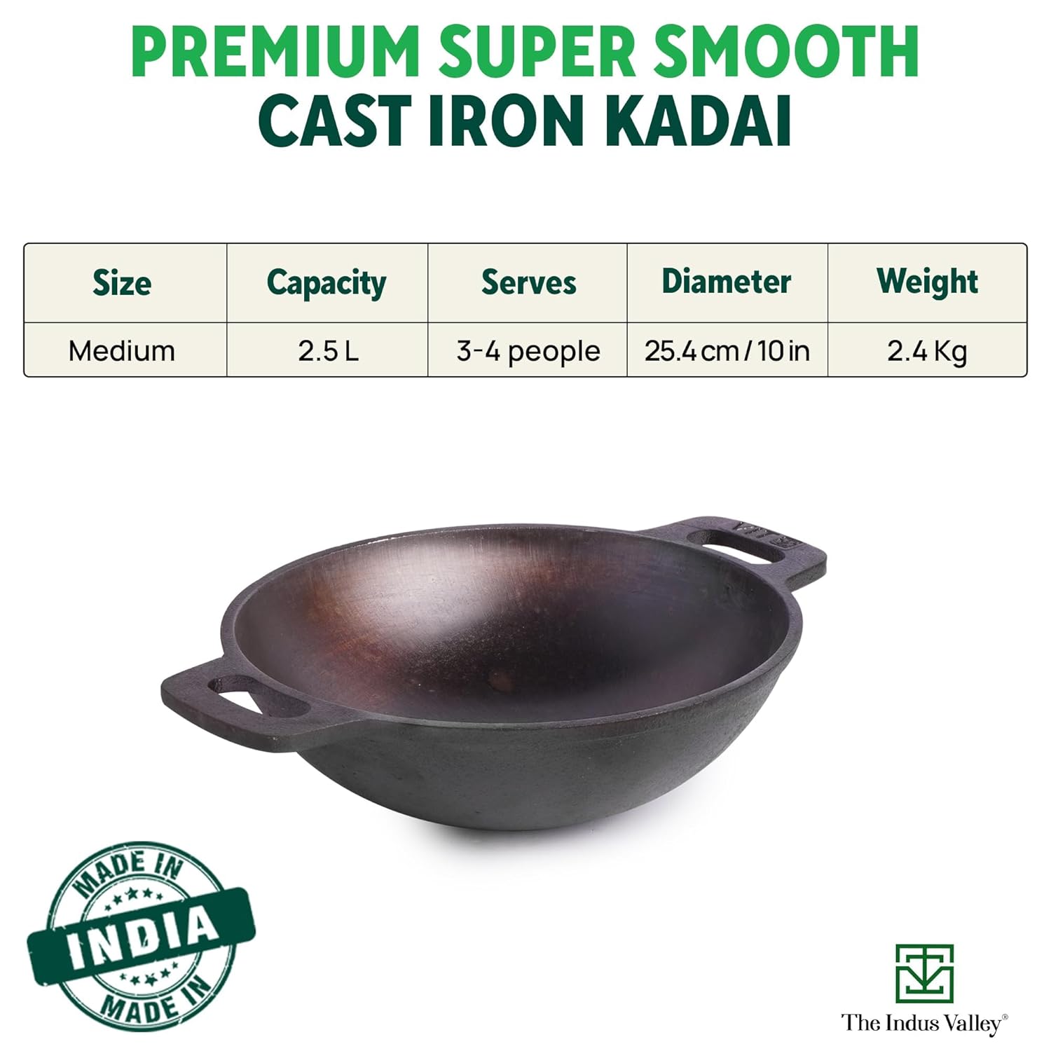 Super Smooth Black Cast Iron Cookware Set - Kadai 25.4cm, 2.5 Liters + Tawa 27.9cm | Kitchen Cooking Combo Pots & Pans Set Of 2 Pcs - Naturally Nonstick Super Smooth Black Cast Iron Cookware Set - Kadai 25.4cm, 2.5 Liters + Tawa 27.9cm | Kitchen Cooking Combo Pots & Pans Set Of 2 Pcs - Naturally Nonstick