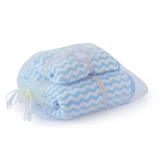 Spread Spain Microfiber Wave Coral Face & Bath Towel 900 Gsm | Quick-Drying & Ultra Absorbent Towel Set For Anniversary & Wedding Gift - Blue (Pack Of 2)