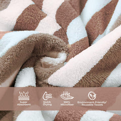 Maxoshine Microfiber Towels For Bath Large Size-Super Soft Coral Fleece Bathing Towel With Hook Quick Dry Super Absorbent-Bath Towel (Grey/Peach/Brown, Pack Of 3)