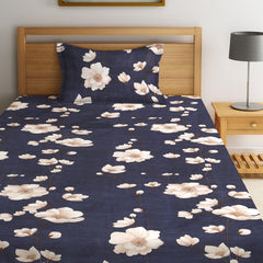144 TC Microfiber Single Bedsheet With 1 Pillow Cover - 55 X 86 Inches, Blue | Soft To Touch & Comfortable | Natural Resistance To Shrinkage & Wrinkles