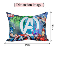 Cotton Marvel Avengers Print Pillow For Kids, Super Soft Pillow Filler, For Sleeping & Traveling - 12x18 Inches | Easy To Carry - Ideal For Boys & Girls | Suitable For All Sleepers - 3 Pcs