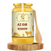 100% Natural A2 Desi Cow Ghee With Wooden Spoon By Curdley | Great Source Of Energy Healthy & Nutrients Cow Ghee Good For Skincare | (1 Litre) 33.8 Ounce | Jar Pack