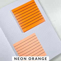 Transparent Sticky Notes, 50 Sheets Self Stick Lined Memos For School, Colors Bright - Orange