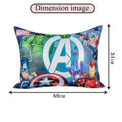 Cotton Marvel Avengers Print Pillow For Kids, Super Soft Pillow, Sky Blue - 12x18 Inches | Soft Pillow Filler For Sleeping & Traveling | Easy To Carry - Ideal For Boys & Girls - 2 Pcs