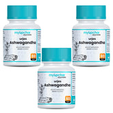 Myupchar Urjas Ashwagandha 500mg Tailored For Bodybuilders & Gym - Goers Stamina Booster, Muscle Recovery, Immune Support, Stress Reduction | 60 Tablets 100gm 0.2lbs Each Pack Of 3