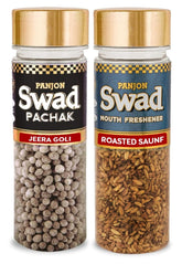 Panjon Swad Jeera Goli & Roasted Saunf Pachak Mouth Fresheners 200gm, (100gm *2 Bottles)
