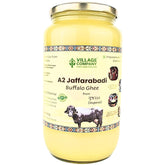 Premium A2 Jaffarabadi Buffalo Ghee By Village Company | Rich In Nutrients Calcium & Iron Pure Healthy Desi Cow Ghee For Overall Health | (1 Litr) 33.8 Ounce | Jar Pack