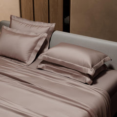 Bedding Set 1 Bedsheet King Size With 4 Pillow Cover - 108 X 108 Inches, Champagne | Wedding, Bedroom, Date Night Collection | 300 Thread Count