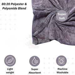 Showstopper Super Soft Microfiber Hand Towels 1200 Gsm | Ultra Absorbent, Lint-Free, Scratch-Free, Quick-Dry, Gym & Workout Towels - Set Of 6 (Grey)
