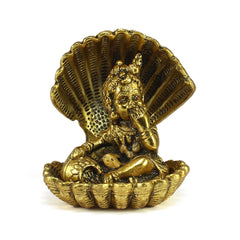 Golden Bal Gopal Krishna Having Makhan, Decorative Showpiece, Metal, Golden, Idol, Perfect For Occasions Like Krishna Janmashtami, Birthdays & Housewarmings, Etc | Handmade, Idol