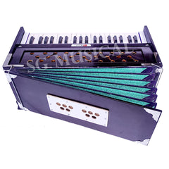 Musical Instrument Harmonium - 7 Stopper (5 Stops 2 Drones), Churidar Bellow, Total 39 Keys, Two Reeds (Bass+ Male), 3 1/4 Octave | Two Side Carry Handles, Jaali Frame On Keys