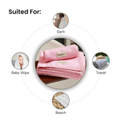 Bathriene 100% Bamboo Bath Towels 600 Gsm Large Size | Luxury Bath Towel Highly Absorbent, Super Soft, Quick Dry & Skin Friendly (Plush Pink)