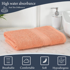 Fresh From Loom Luxury Edition Egyptian 100% Pure Cotton Bath Towel 600 Gsm | High Water Heavy Soft Dual Stitched Bath Towel (Salmon)