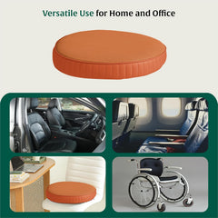 Round Chair Cushion Pad, Memory Foam Pillow, Seat Cushion, Brown, King Size - 18 Inch | High-Resilience Pillow, Hip Support & Back Pain Relief | Sitting Pillow, Office Chair Cushion - Set Of 2
