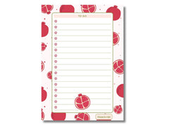 A5 Notes/To Do List Notepad, Beautiful Checklist Pad, Tear-Off Sheets (Pomegranate) Pack Of 1
