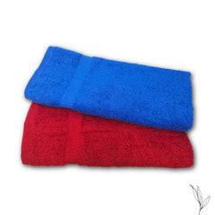 Nive Home Linens 100% Cotton Hand Towel 400 Gsm | Ultra Soft, Thick & Super Absorbent, Quick Dry Hand Towel (Red & Blue) - 2 Pcs