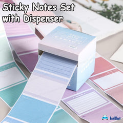 512 Pcs Pull-out Sticky Note Set With Dispenser, 8 Patterns Mini Sticky Notes Pad - Random Color