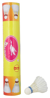 Swan Cork & Feather Badminton Shuttlecock , Made From Good Quality Duck Feather | White , Pack of 10