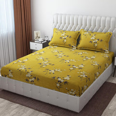 King Size Double Bedsheet For With 2 Pillow Covers - 72 X 78 X 8 Inches, Green | 300 Thread Count Breathable & Durable - Luxurious & Comfortable Bedsheet