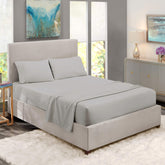 1 Fitted Elastic Bedsheet For King Size With 2 Pillow Covers - 108 X 108 Inches, Light Grey | Easy Care Instructions For Long-Lasting Elegance