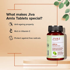 Jiva Amla Tablets 500mg 100% Pure Herbs Used, Rich In Vitamin C, Protects Against Free Radicals | Rich In Antioxidants, Improves Digestion, Enhances Vision | 120 Tablet 200gm Each Pack Of 2