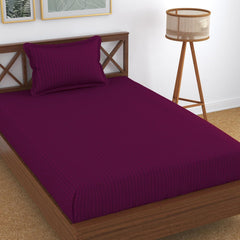 Glace Cotton Single Bedsheet With 1 Pillow Cover (89 X 57 Inches, Dark Pink) | Long Lasting Durability & Comfort For Your Living Space