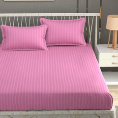 Plain Double Bedsheet For Queen Size With 2 Pillow Covers - 90 X 95 Inches, Light Pink | Wrinkle Resistant & Soft Skin Safe | All Season Comfort Fabric