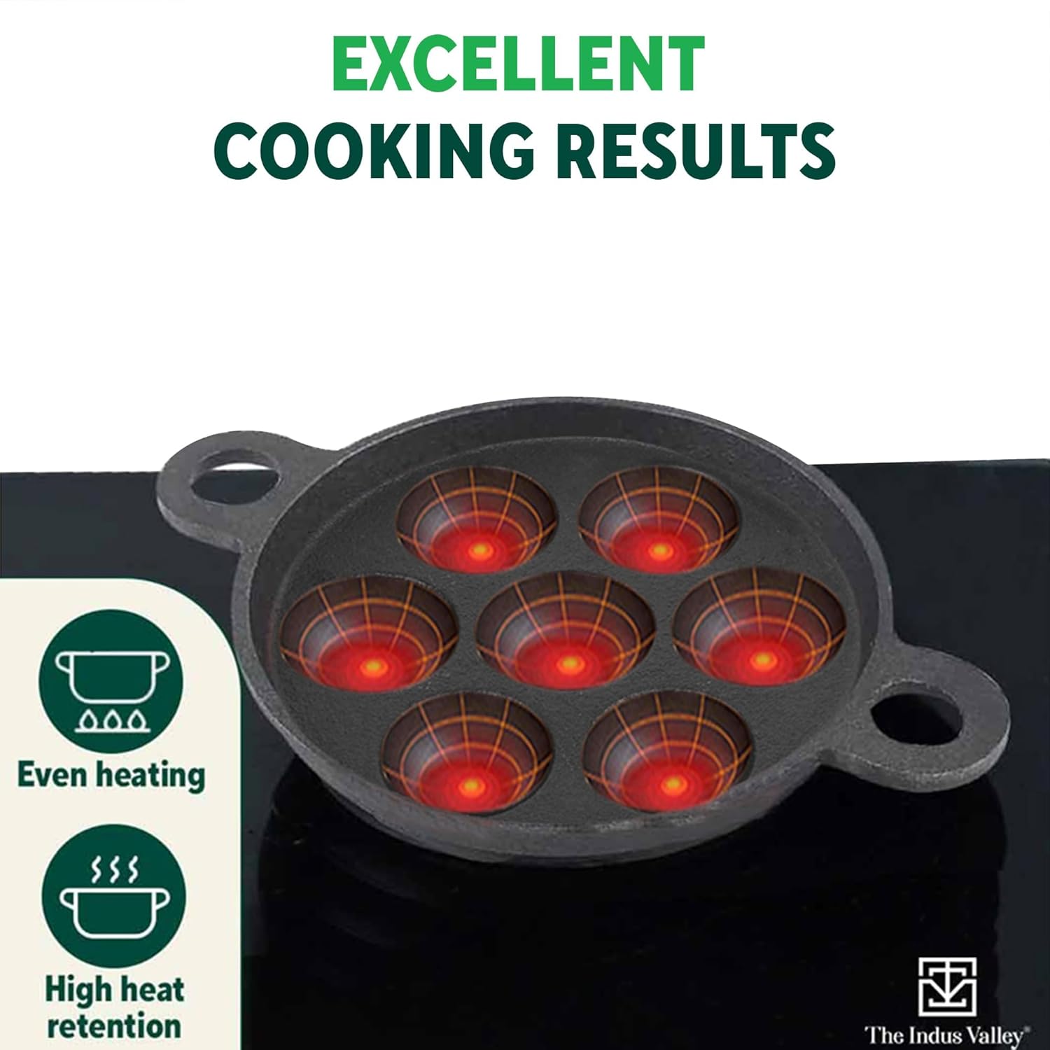 Super Smooth Black Cast Iron Paniyaram Pan - 7 Pit, 19cm, 7.4 Inch, 2.2 Kg | Induction Friendly - Nonstick, Pre-Seasoned Appe Or Paddu Pan, 100% Pure & Toxin-Free, No Chemical Coating Super Smooth Black Cast Iron Paniyaram Pan - 7 Pit, 19cm, 7.4 Inch, 2.2 Kg | Induction Friendly - Nonstick, Pre-Seasoned Appe Or Paddu Pan, 100% Pure & Toxin-Free, No Chemical Coating