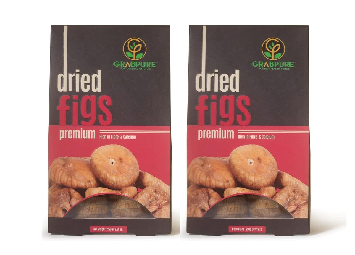 100% Pure Dried Figs/ Royal Afghani Anjeer By Grabpure 500gm, (250gm*2) Each | Rich In Fibre & Calcium Dry Fruits | 17.6 Ounce