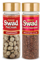 Panjon Swad Anardana & Roasted Alsi Pachak Mouth Fresheners 240gm, (120gm *2 Bottles)