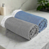 Heelium 100% Bamboo Bath Towel 500 Gsm | Ultra Soft & Lightweight | Highly Absorbent & Fast Drying Turkish Towel | Pack Of 2