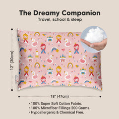 Premium Baby Pillow For Kids, Super Soft Cotton Kids Cushion - 12 X 18 Inches | For 5 Years Old Kids, Adorable Animal & Cartoon Prints | Bed Pillow, Washable, Easy To Care - Pillow 14