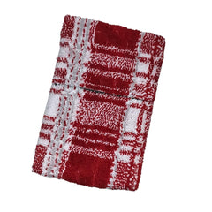 Cotton Bolls Textiles 100% Cotton Extra Large Hand Towels 650 Gsm | Ultra Soft, Highly Absorbent For Gym, Kitchen, Pool, Travel & Home (Red Check) - Set Of 4