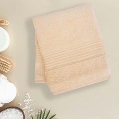 Micro Cotton Remy Basel Luxury Terry Cotton Bath Towel 550 Gsm | Super Comfortable 100% Long Staple Cotton Bath Towel (Butter Cream)