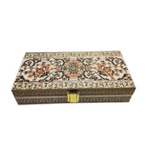 Classic Design Gold Plated Mgi Floral Decorative Box, Wedding Fancy Shagun Cash Box, Jewellery Box, Money Box, Gaddi Box, Colour - Cream, Style - Traditional