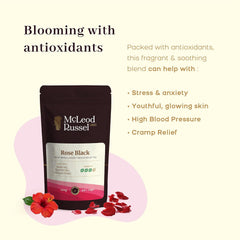 McLeod Russel 1869 Rose Black Tea - 100gm, 3.5 Ounce, 40+ Cups | Floral Freshness Natural Glow - Rose Petals, Hibiscus Petals | Medium Caffeine