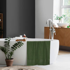Boutiquo 100% Cotton Bath Towel 500 Gsm | Compact Quick Dry Lightweight Soft & Highly Absorbent Large Size Bath Towel - Olive Green