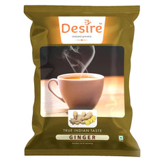 Desire Instant Premix Ginger Tea - 500gm, 17.6 Ounce | Ready To Drink Adrak Karak Chai, Just Add Hot Water - Ideal For Vending Machine | Caffeine Free
