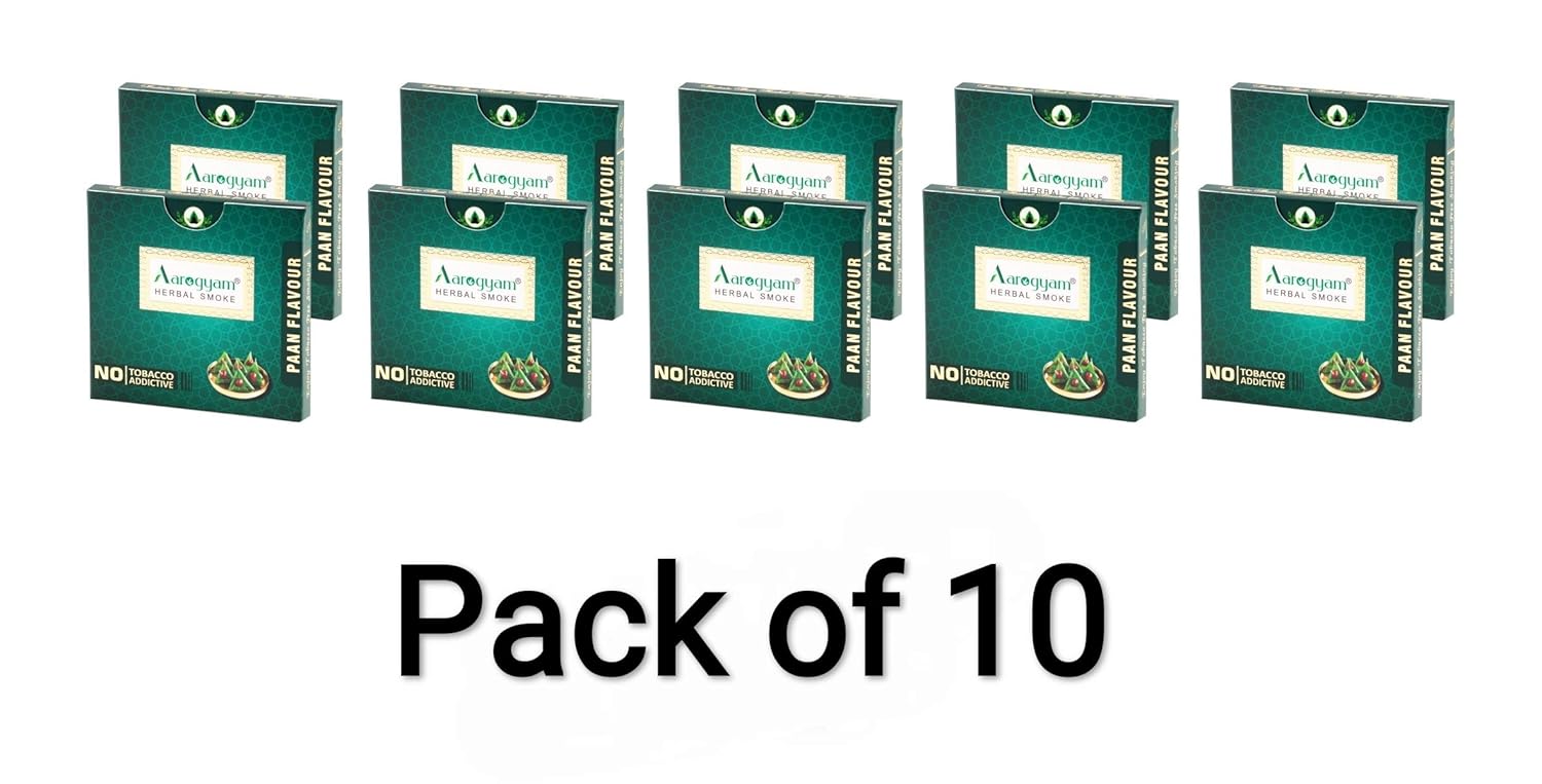 Paan Flavour Cigarette For Relieve Stress & Mood Enhance - 10 Sticks In Each Packet | No Bad Smell, Non Addictive, No Harmful - Tobacco & Nicotine Free Paan Flavour Cigarette For Relieve Stress & Mood Enhance - 10 Sticks In Each Packet | No Bad Smell, Non Addictive, No Harmful - Tobacco & Nicotine Free