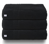 Kuber Industries Premium Bath Towel 1500 Gsm | Super Soft, Fluffy & Absorbent Cotton Bath Towel Perfect For Daily Use (Black) - Pack Of 3