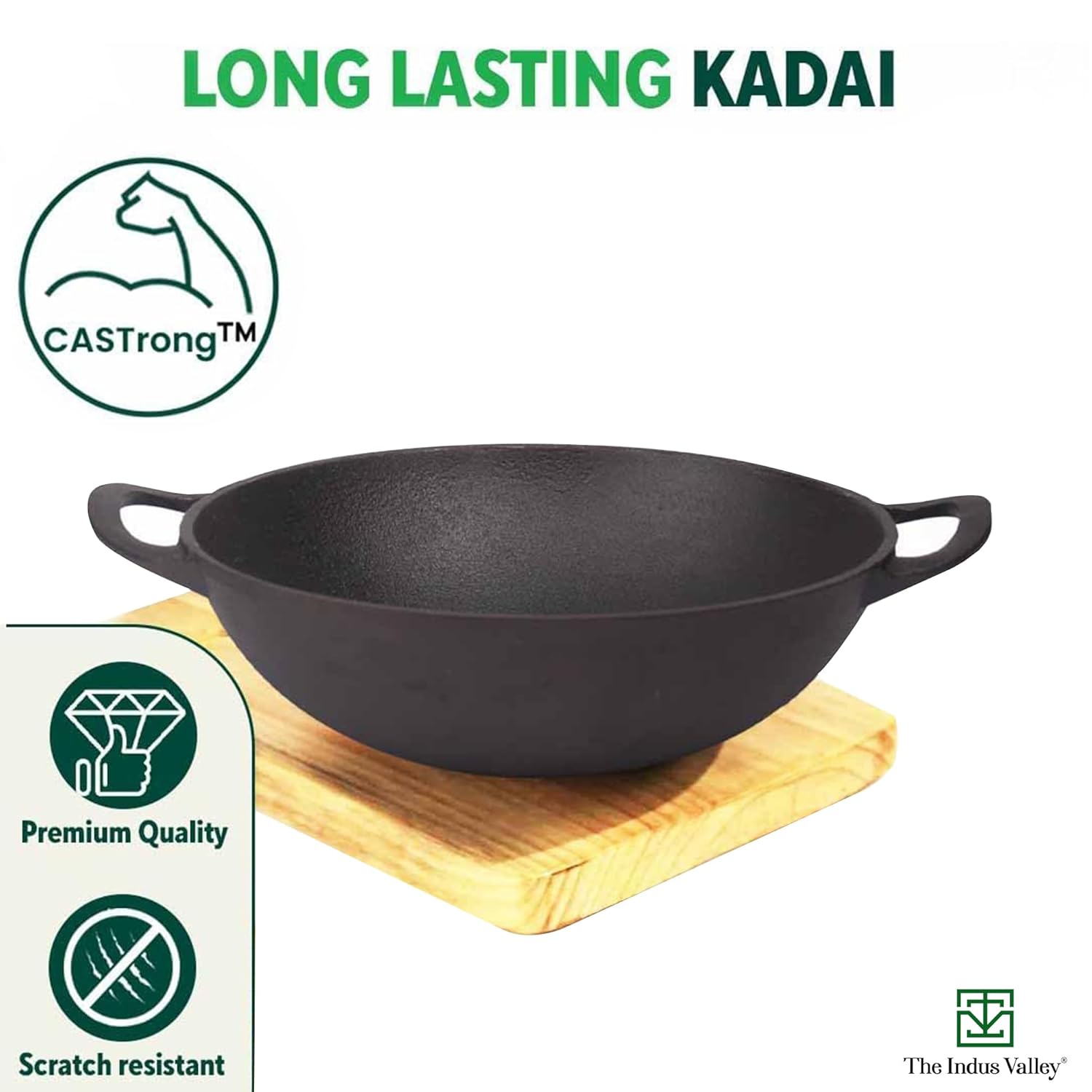 Pre-Seasoned Black Cast Iron Cookware Set - Kadai 20.3cm, 1.4 Liters + Kadai 25.2cm, 2.2 Liters | Kitchen Cooking Combo Pots & Pans Set Of 2 Pcs - Naturally Nonstick Pre-Seasoned Black Cast Iron Cookware Set - Kadai 20.3cm, 1.4 Liters + Kadai 25.2cm, 2.2 Liters | Kitchen Cooking Combo Pots & Pans Set Of 2 Pcs - Naturally Nonstick