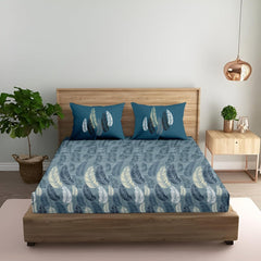 King Size Fitted Bedsheet With 2 Large Pillow Covers - 108 X 108 Inches, Teal | Soft, Breathable & Durable | Wrinkle Resistant